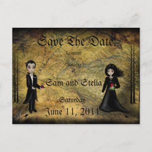 Save the Date Goth Postcard Ankündigungspostkarte