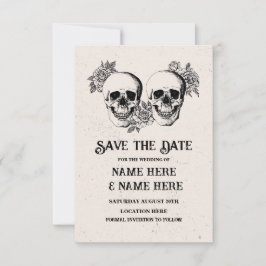 Save the Date Gothic Frame Halloween Skull Card