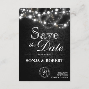 Save the Date - gotisches Schwarzes mit weißen