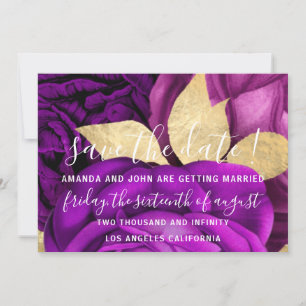 Save the Date Gray Wreath Gold Lila Rose