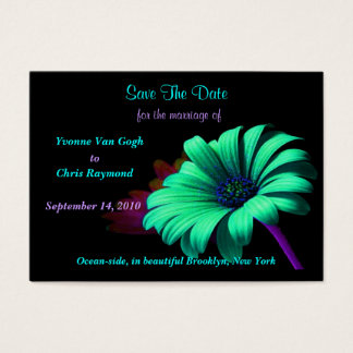 Save the Date Green Blue Daisy