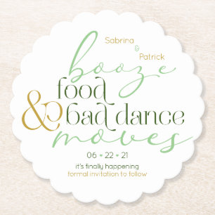 Save the Date Green Boost Food Bad Dance Moves Untersetzer
