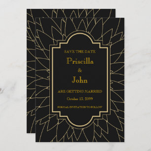 Save the Date, großartige Gatsby, Dahlia geometris Einladung