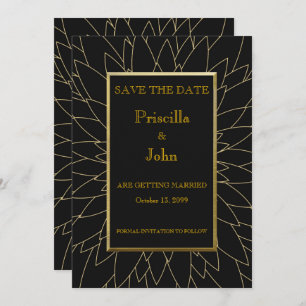 Save the Date, großartige Gatsby, Dahlia geometris Einladung