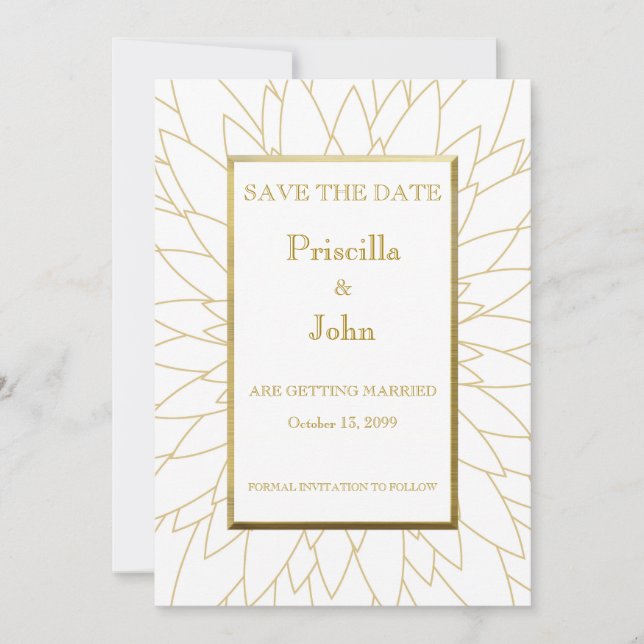 Save the Date, großartige Gatsby, Dahlia geometris Save The Date (Vorderseite)