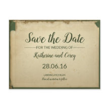 Save the Date Grün/Beige-Hochzeitskleid