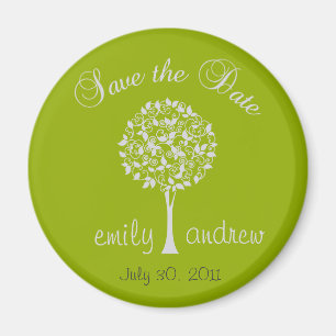 Save the Date grüner Baum-Magnet Magnet