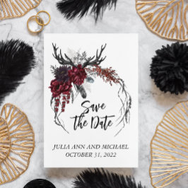 Save the Date Halloween Hochzeit im Herbst Floral Mitteilungskarte