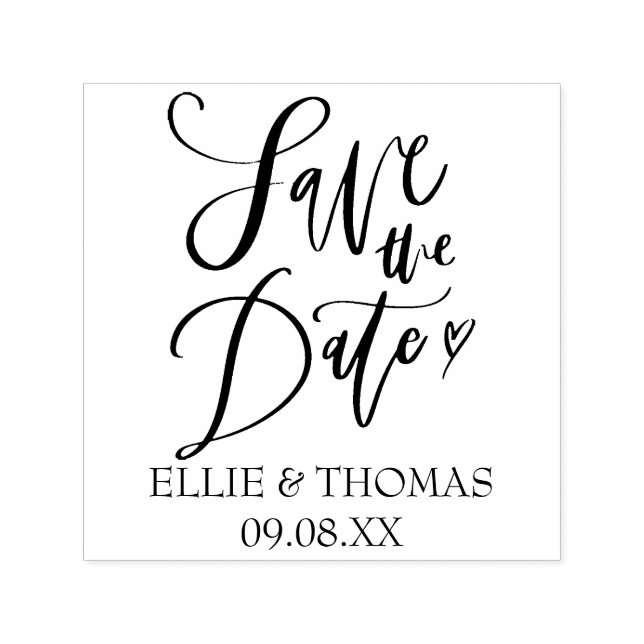 Save the Date Hand Script Heart Permastempel (Design)