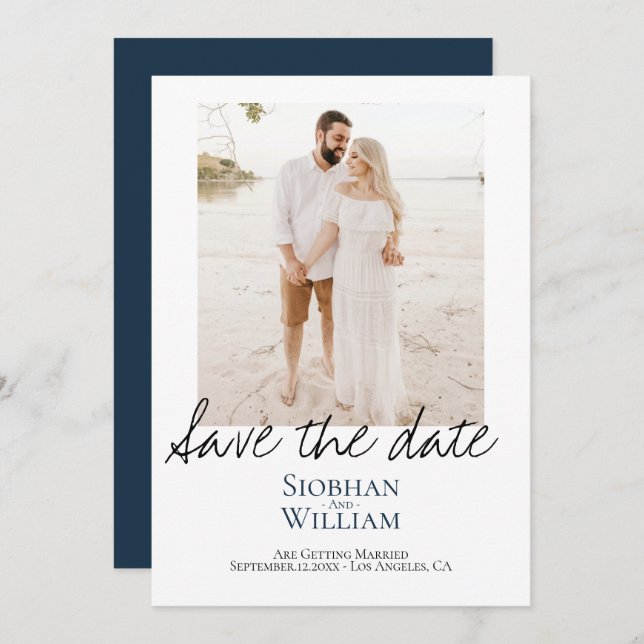 Save the Date Handgeschriebenes Personalisiertes F (Vorne/Hinten)