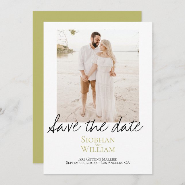 Save the Date Handgeschriebenes Personalisiertes F (Vorne/Hinten)