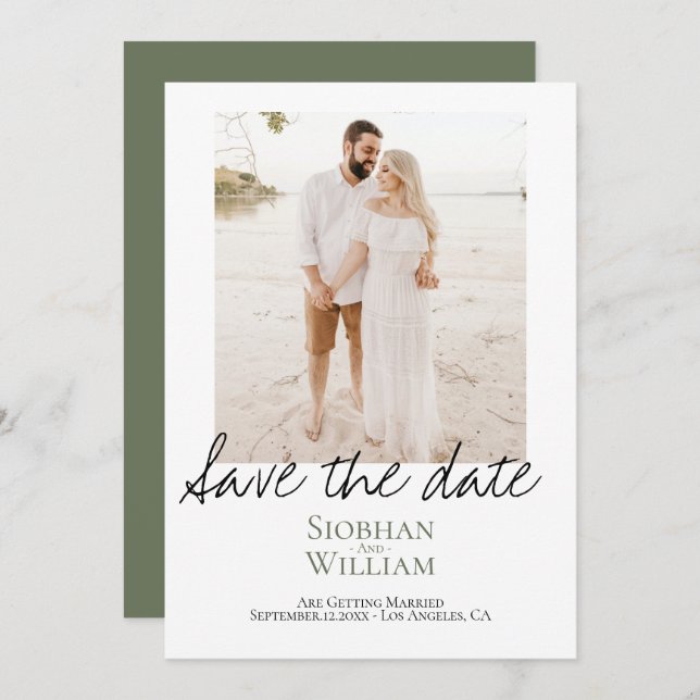 Save the Date Handgeschriebenes Personalisiertes F (Vorne/Hinten)