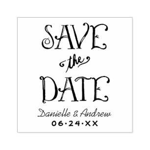 Save the Date handgeschriebenes SkriptWedding Mono Gummistempel