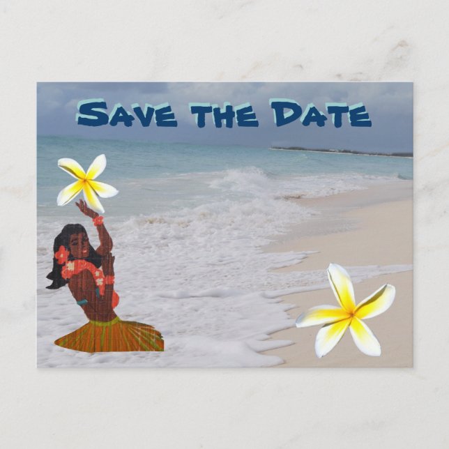 Save the Date Hawaii Postkarte (Vorderseite)