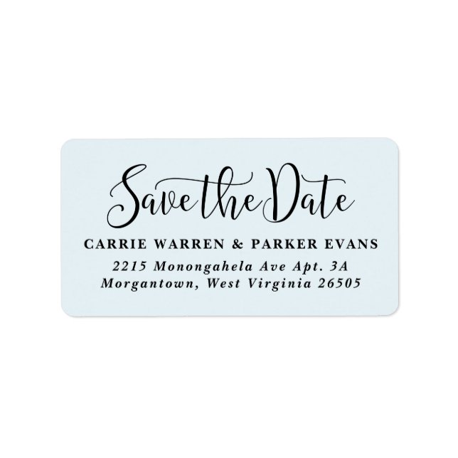 Save the Date hellblaue Rücksendeadresse Adressaufkleber