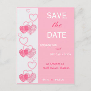Save the Date - Herz Ankündigungspostkarte