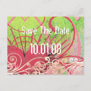 Save the Date - Herz und Wirbel Ankündigungspostkarte
