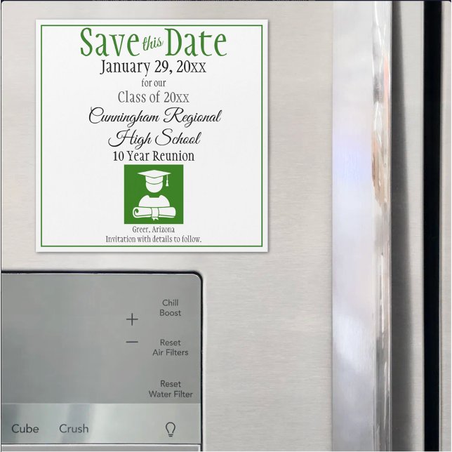 Save the Date High School Wiedersehen-Magnet-Karte Magnetkarte (custom class reunion save the date magnet)