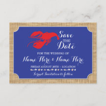 Save the Date Hochzeit Crawfish Boil Lobster Einla