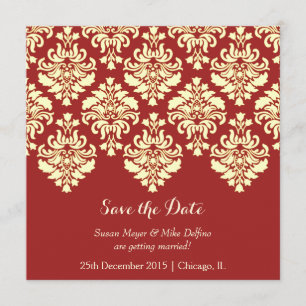 Save the Date Hochzeit Einladende Karte roten Dama