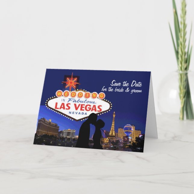 Save the Date Hochzeit in Las Vegas Card Ankündigung (Vorderseite)