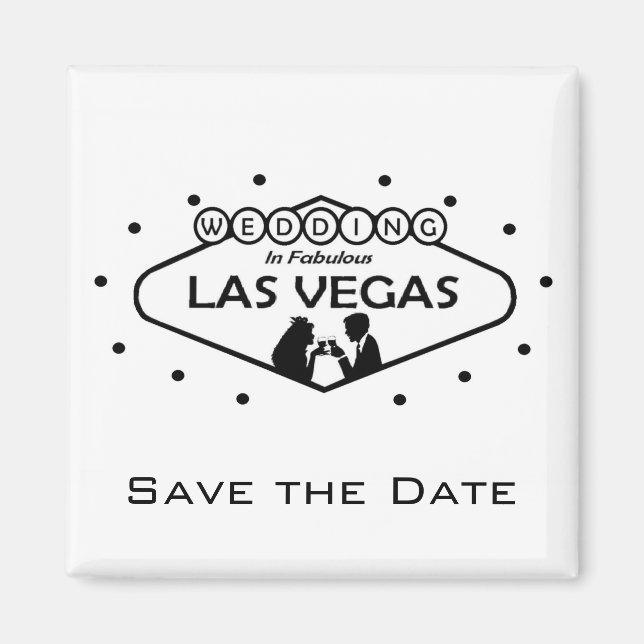 Save the Date Hochzeit in Las Vegas Magnet (Vorne)