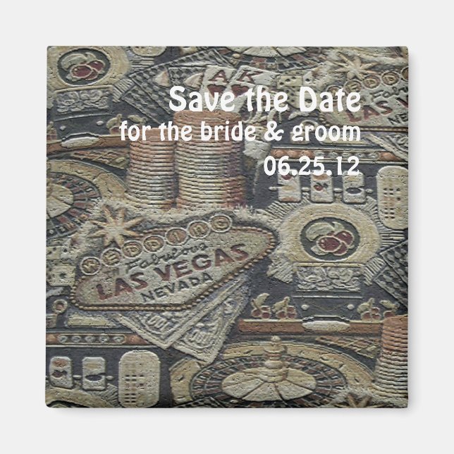 Save the Date Hochzeit in Las Vegas Magnet (Vorne)