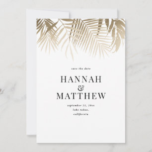Save the Date Hochzeit mit Palmenblättern
