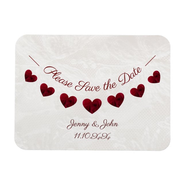 Save the Date Hochzeit oder Jahrestag Magnet (Horizontal)