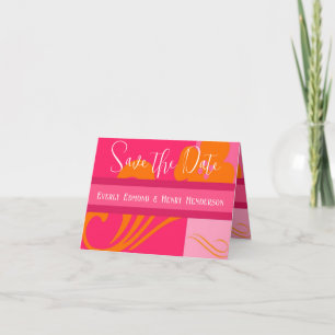 Save the Date Hochzeit Orange und Rosa Einladung