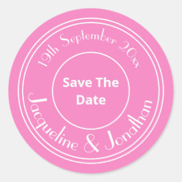 Save the Date Hochzeit Personalisierter Name Chic Runder Aufkleber