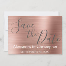Save the Date Hochzeit Rose Gold Pink Foil