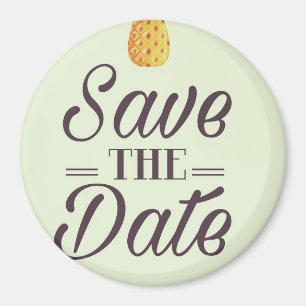 Save the Date Hochzeit Vintager Ananas Magnet