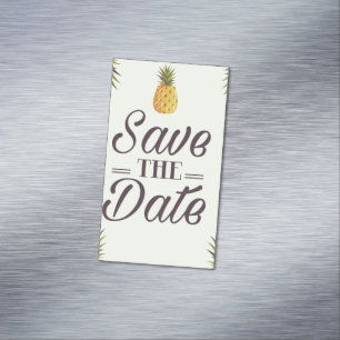 Save the Date Hochzeit Vintager Ananas Magnetische Visitenkarte
