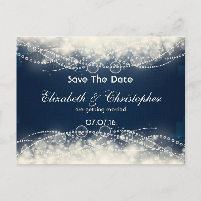 Save the Date Hochzeit von Lace und Pearls Ankündigungspostkarte (Vorderseite)
