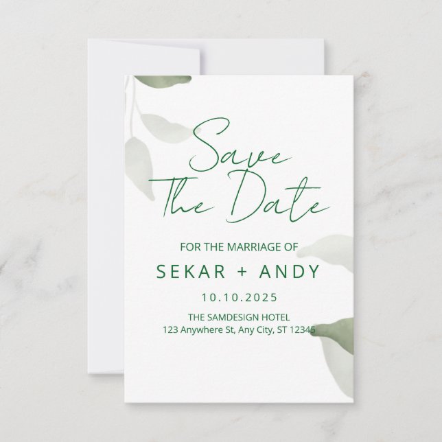 Save the Date Hochzeitblatt (Vorderseite)