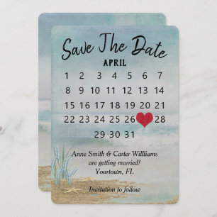 Save the Date Hochzeitkalender Strandfisch Einladung