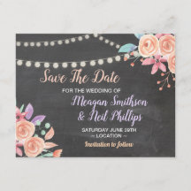 Save the Date Hochzeitkarte Pfirsichhalle Blume