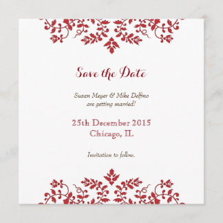 Save-the-Date-Hochzeits-Einladungskarte Damast Einladung