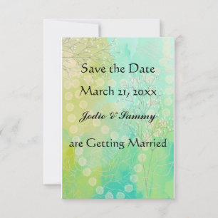 Save the Date Hochzeitsankündigung Aquamarin & grü Einladung
