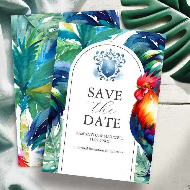 Save the Date Hochzeitsankündigungen Key West (Save the date invitation cards key west inspired Sol The Rooster Victoria Grigaliunas DoTellABelle)