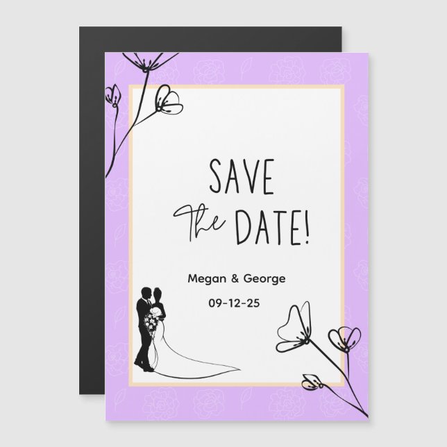 Save the Date Hochzeitsankündigungen Magneteinladung (Vorne/Hinten)