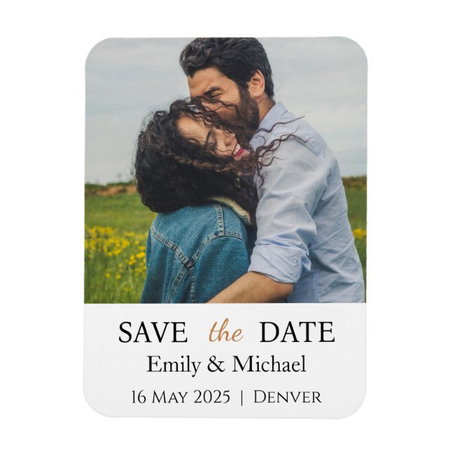 Save the Date Hochzeitseinladung Foto Magnet (Vertikal)