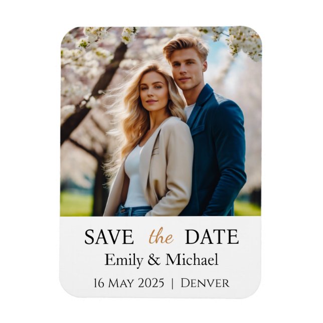 Save the Date Hochzeitseinladung Foto Magnet (Vertikal)