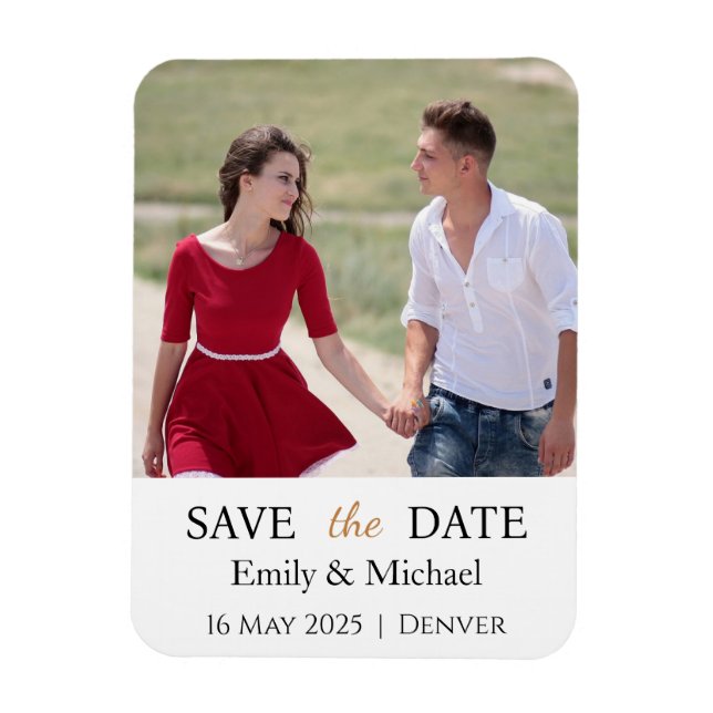 Save the Date Hochzeitseinladung Foto Magnet (Vertikal)