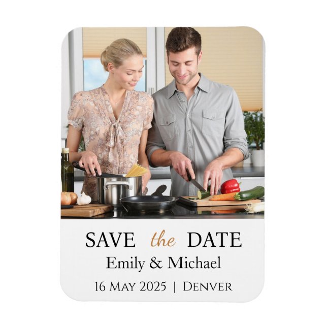 Save the Date Hochzeitseinladung Foto Magnet (Vertikal)