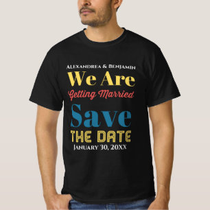 Save the Date Hochzeitseinladung Moderne Maßstäb T-Shirt