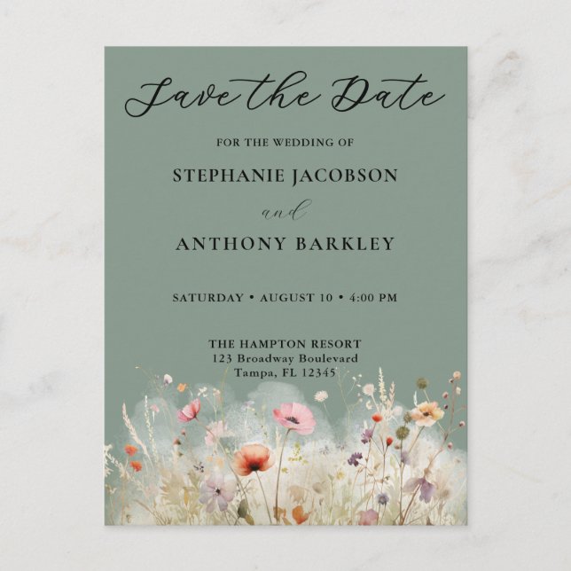 Save the Date Hochzeitserklärung Postkarte (Vorderseite)