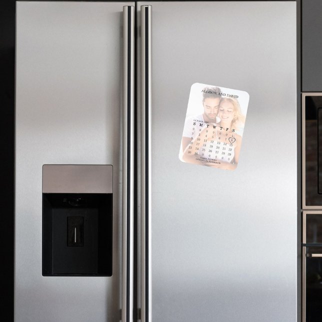 Save the Date Hochzeitskalender 6 Reihen Dusty Blu Magnet (Von Creator hochgeladen)