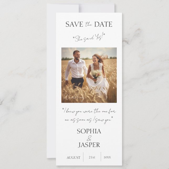 Save the Date Hochzeitskarte Einladung (Vorderseite)